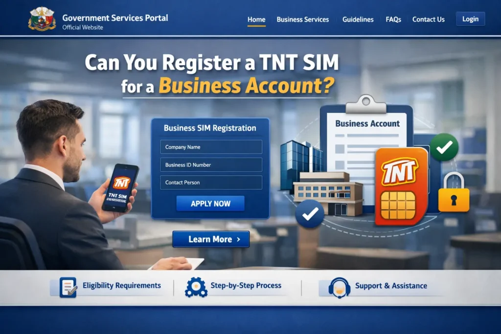Can You Register a TNT SIM for a Business Account?
