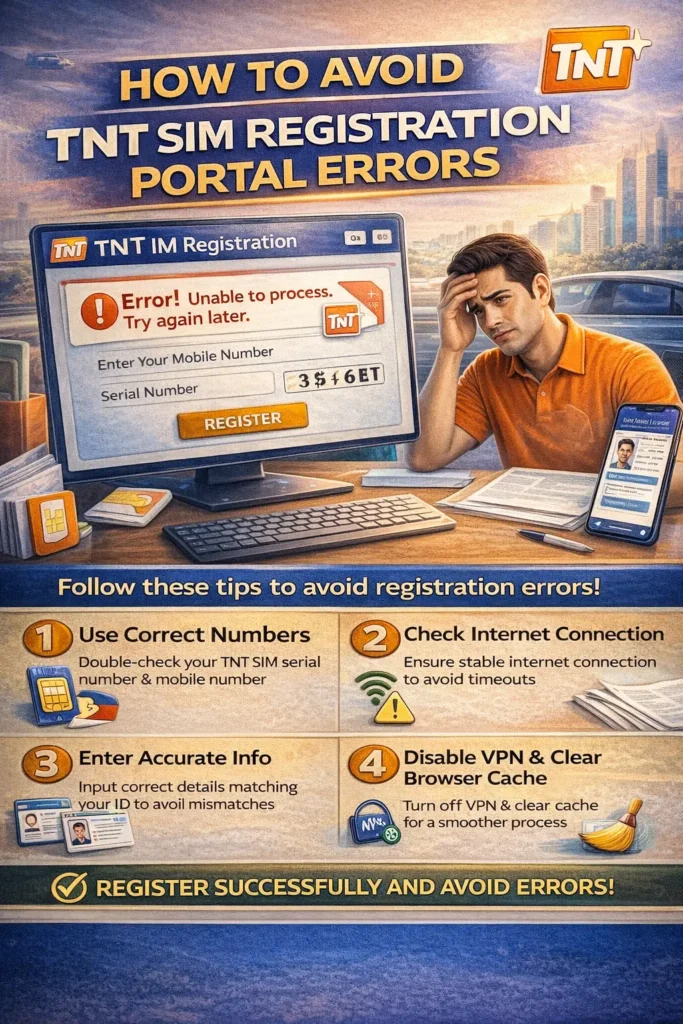 How to Avoid TNT SIM Registration Portal Errors