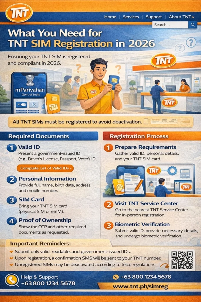 What You Need for TNT SIM Registration in 2026