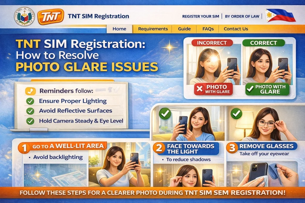 TNT SIM Registration: How to Resolve Photo Glare Issues