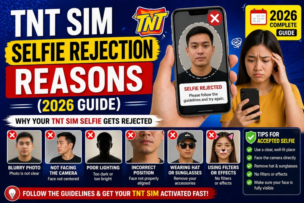 TNT SIM Selfie Rejection Reasons (2026 Guide)