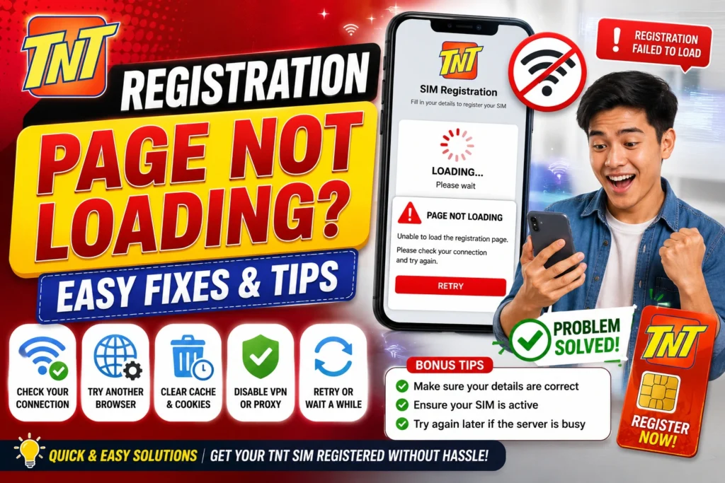 TNT Registration Page Not Loading? Easy Fixes and Tips