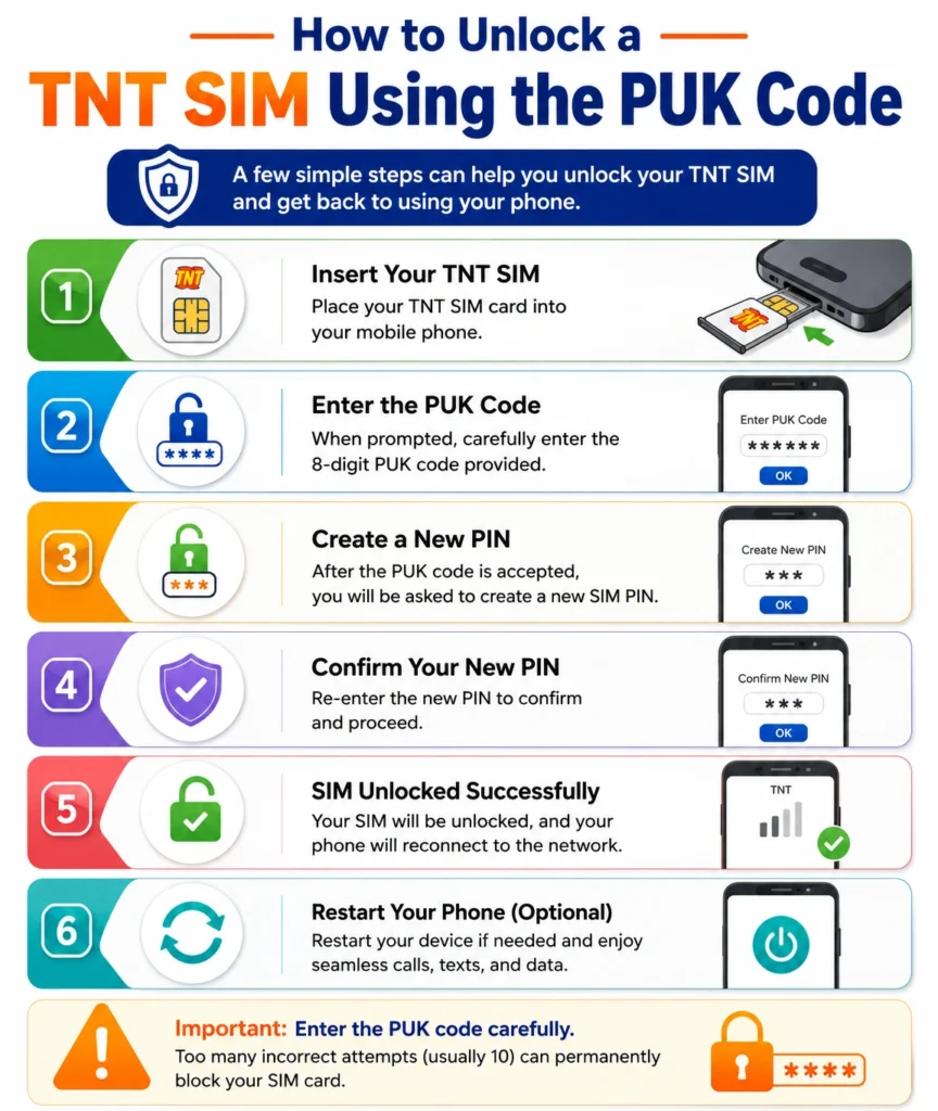 How to Unlock a TNT SIM Using the PUK Code